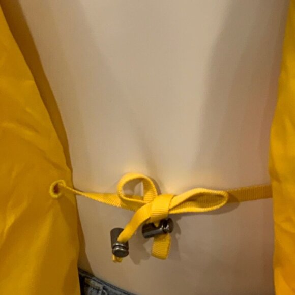 Lands End Women's small yellow hooded rain coat/Storm Jacket zipper & button fro - Picture 4 of 13